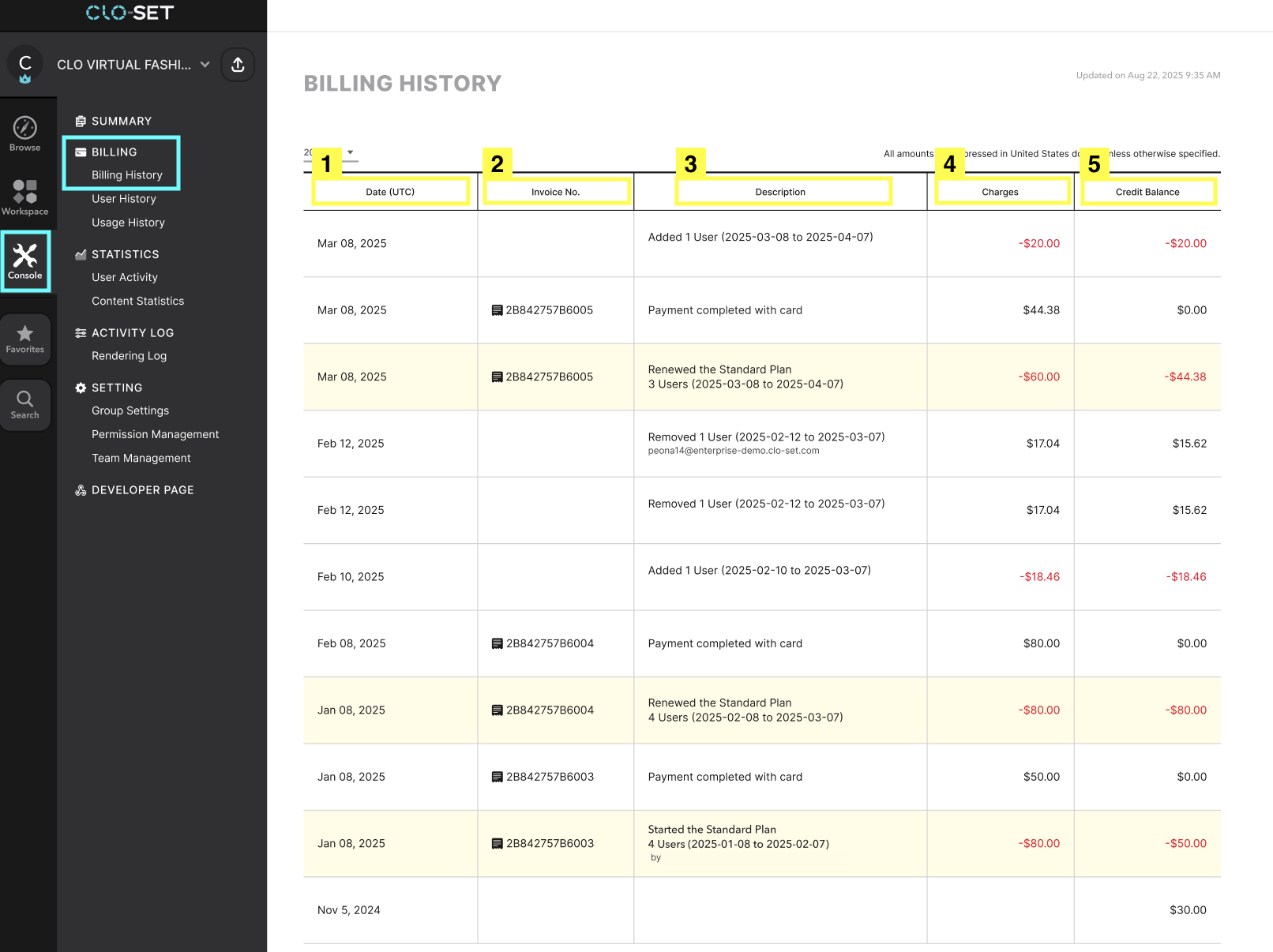 管理控制台- 账单– CLO-SET | Help Center
